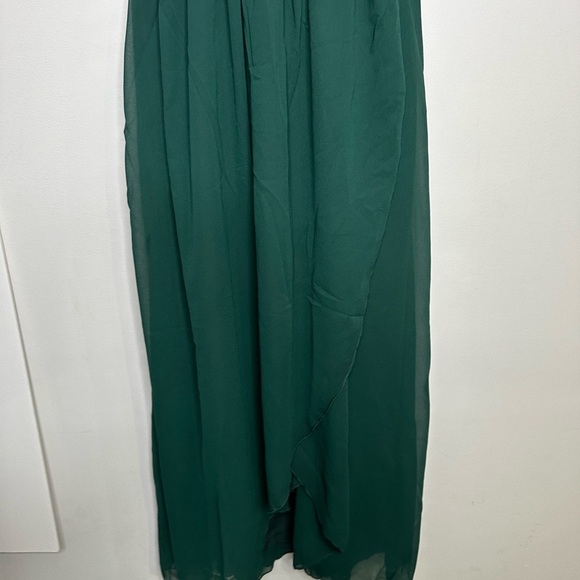 New! Simplee Solid Chiffon Wrap Formal Maxi Ruffle Split Dress SMALL - Picture 8 of 15